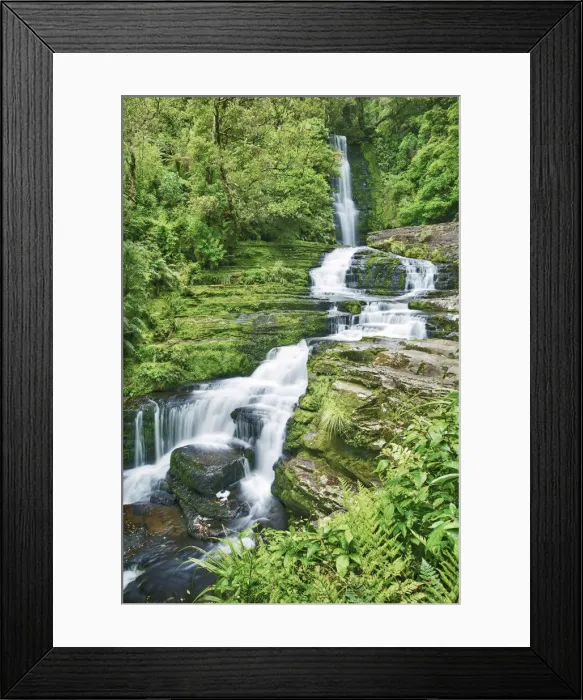 Framed Print : Waterfall McLean Falls - New Zealand, South Island, Otago, Clutha, Catlins, McLean Falls Framed Print : Waterfall McLean Falls - New Zealand, South Island, Otago, Clutha, Catlins, McLean Falls