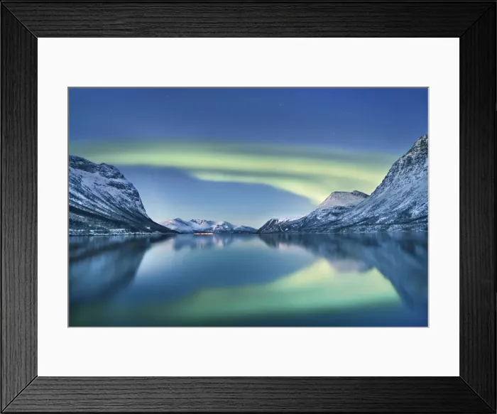 Framed Print : Polar light (Aurora Borealis) over Grotfjord - Norway, Troms, Kvaloya Framed Print : Polar light (Aurora Borealis) over Grotfjord - Norway, Troms, Kvaloya