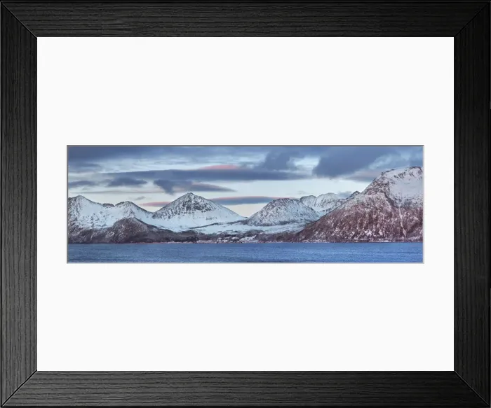 Framed Print : Frosty mountains on Kvaloya - Norway, Troms, Kvaloya, Sandneshamn Framed Print : Frosty mountains on Kvaloya - Norway, Troms, Kvaloya, Sandneshamn