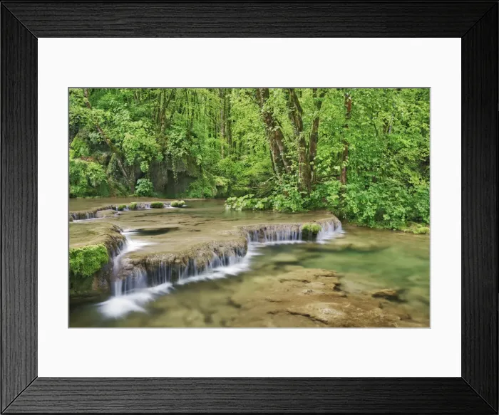Framed Print : Waterfall near Cascade des Tufs in beech forest - France, Bourgogne-Franche-Comte, Jura Framed Print : Waterfall near Cascade des Tufs in beech forest - France, Bourgogne-Franche-Comte, Jura