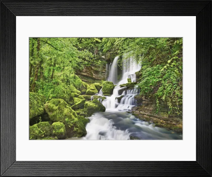 Framed Print : Waterfall in beech forest - France, Bourgogne-Franche-Comte, Doubs, Besancon Framed Print : Waterfall in beech forest - France, Bourgogne-Franche-Comte, Doubs, Besancon