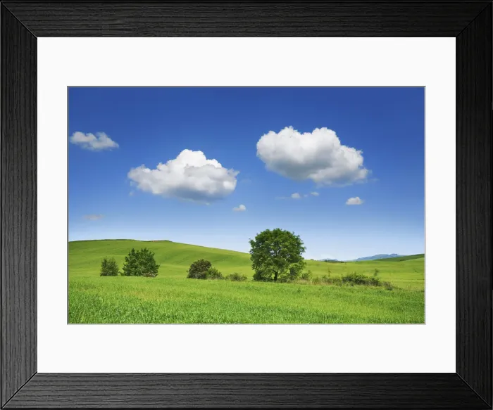 Framed Print : Agricultural landscape and cumulonimbus clouds - Italy, Tuscany, Siena, Val d Orcia Framed Print : Agricultural landscape and cumulonimbus clouds - Italy, Tuscany, Siena, Val d Orcia