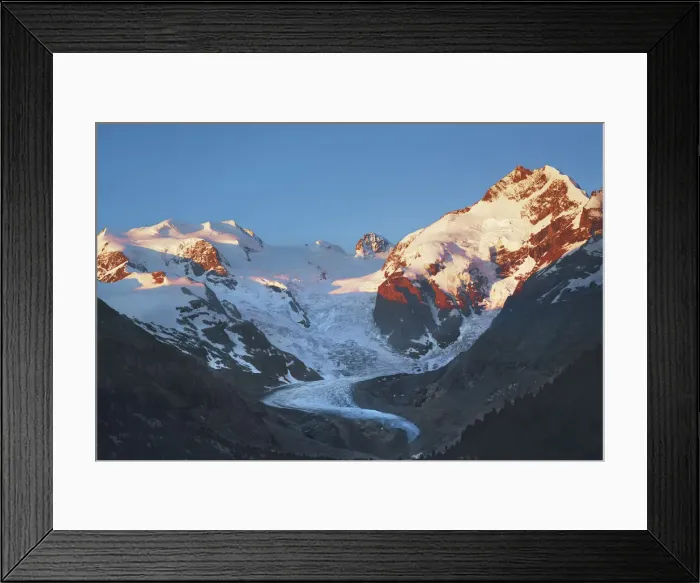 Framed Print : Mountain impression Bellavista in Bernina Group - Switzerland, Graubunden, Engadin Framed Print : Mountain impression Bellavista in Bernina Group - Switzerland, Graubunden, Engadin