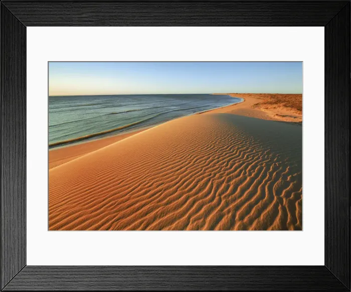Framed Print : Dune landscape and ocean - Australia, Western Australia, Gascoyne, Cape Range Framed Print : Dune landscape and ocean - Australia, Western Australia, Gascoyne, Cape Range