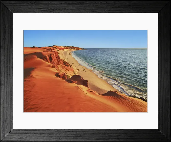 Framed Print : Dune landscape and ocean near Cape Peron - Australia, Western Australia, Gascoyne Framed Print : Dune landscape and ocean near Cape Peron - Australia, Western Australia, Gascoyne