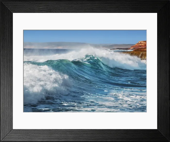 Framed Print : Wave impression - Australia, Western Australia, Midwest, Kalbarri National Park Framed Print : Wave impression - Australia, Western Australia, Midwest, Kalbarri National Park