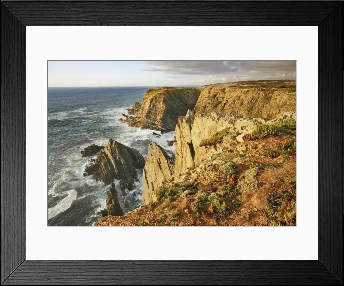 Framed Print : Cliff landscape at Cabo Sardao - Portugal, Alentejo, Alentejo Litoral
