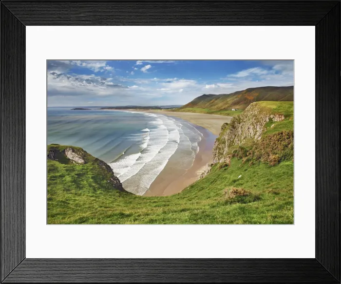 Framed Print : Ocean bay Rhossili Bay - United Kingdom, Wales, Swansea, Gower Framed Print : Ocean bay Rhossili Bay - United Kingdom, Wales, Swansea, Gower