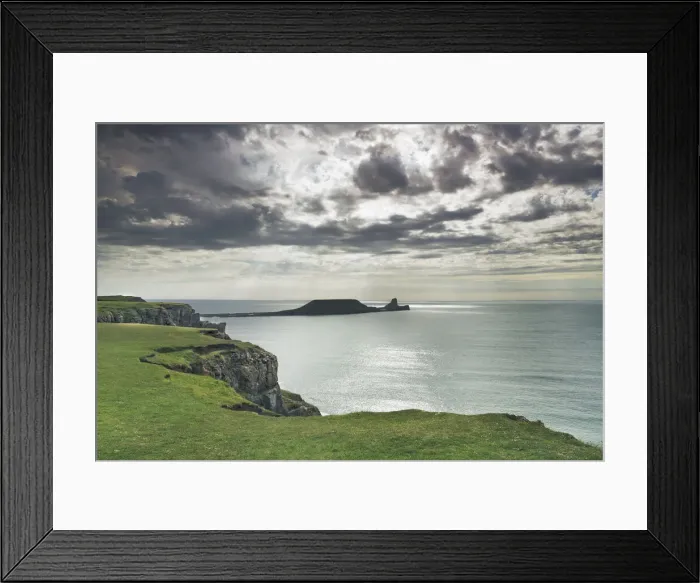 Framed Print : Ocean impression at Rhossili Bay - United Kingdom, Wales, Swansea, Gower