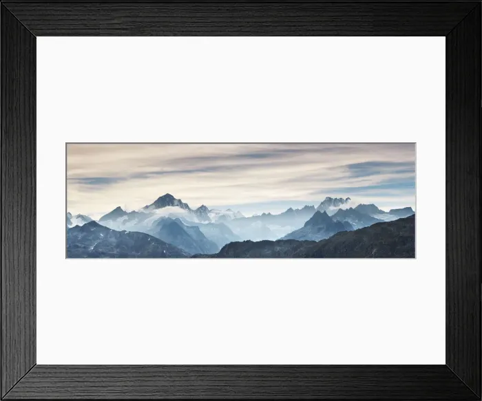 Framed Print : Mountain impression Finsteraarhorn, Lauteraarhorn and Schreckhorn - Switzerland, Valais Framed Print : Mountain impression Finsteraarhorn, Lauteraarhorn and Schreckhorn - Switzerland, Valais