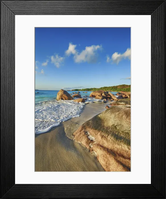 Framed Print : Rock formation at Anse Lazio - Seychelles, Praslin, Anse Lazio - Indian Ocean Framed Print : Rock formation at Anse Lazio - Seychelles, Praslin, Anse Lazio - Indian Ocean