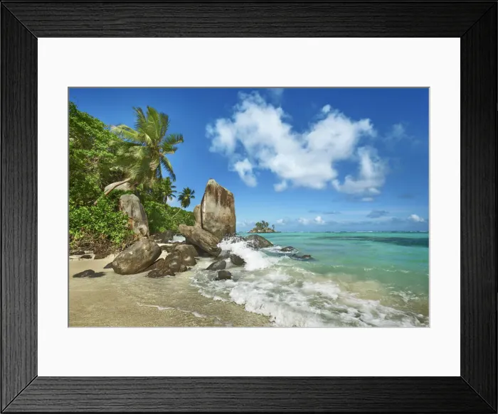Framed Print : Rock formation at Anse Royale - Seychelles, Mahe, Anse Royale - Indian Ocean Framed Print : Rock formation at Anse Royale - Seychelles, Mahe, Anse Royale - Indian Ocean