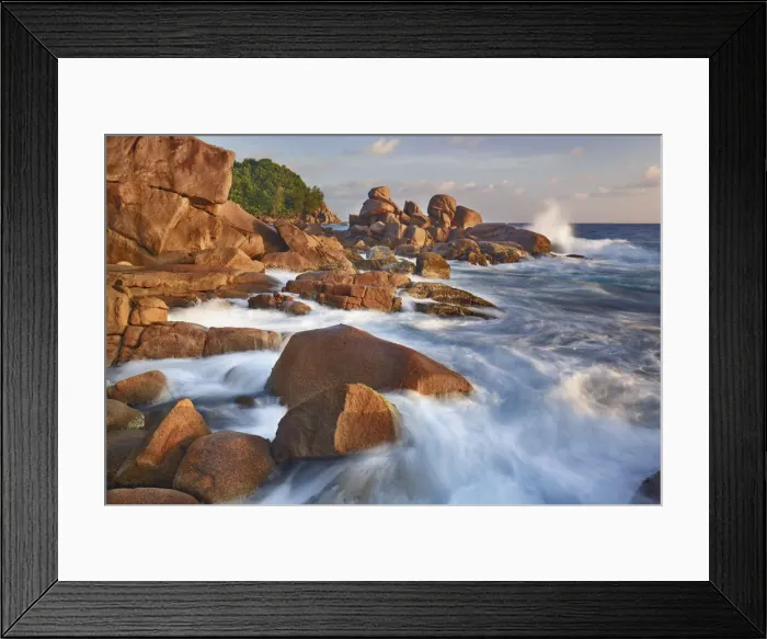 Framed Print : Rocky coast at Petite Police - Seychelles, Mahe, Petite Police - Indian Ocean Framed Print : Rocky coast at Petite Police - Seychelles, Mahe, Petite Police - Indian Ocean
