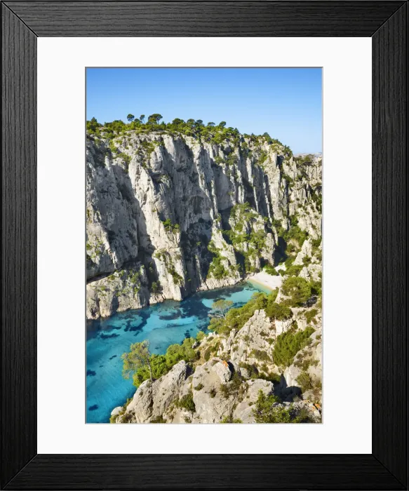 Framed Print : Fjord landscape in the Calanques - France, Provence-Alpes-Cote d Azur Framed Print : Fjord landscape in the Calanques - France, Provence-Alpes-Cote d Azur