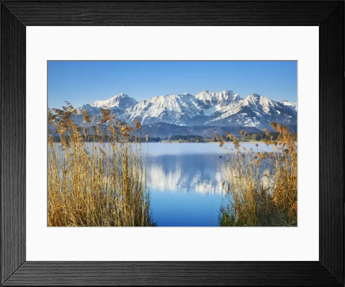 Framed Print : Mountain impression Allgaeu Alps at Hopfensee - Germany, Bavaria, Swabia, Ostallgau Framed Print : Mountain impression Allgaeu Alps at Hopfensee - Germany, Bavaria, Swabia, Ostallgau