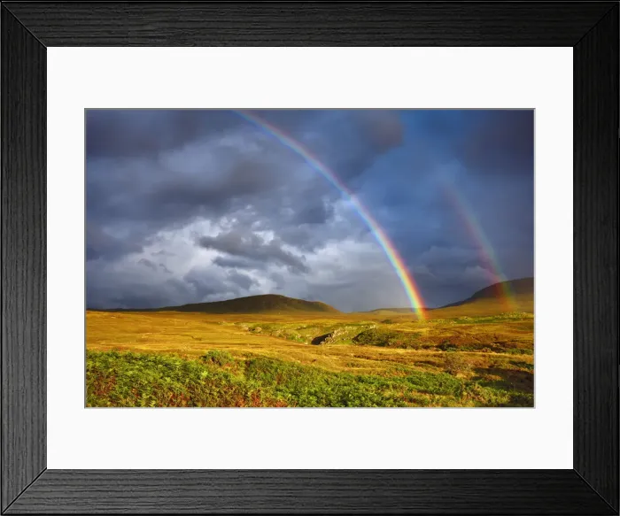Framed Print : Rainbow over moorland - United Kingdom, Scotland, Sutherland, Durness Framed Print : Rainbow over moorland - United Kingdom, Scotland, Sutherland, Durness