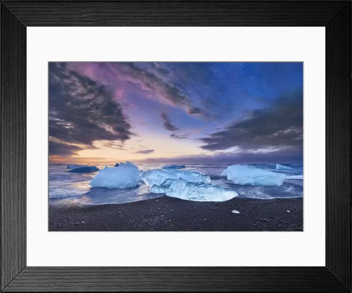 Framed Print : Drift ice on lava beach - Iceland, Eastern Region, Jokulsarlon - Vatnajokull National Framed Print : Drift ice on lava beach - Iceland, Eastern Region, Jokulsarlon - Vatnajokull National