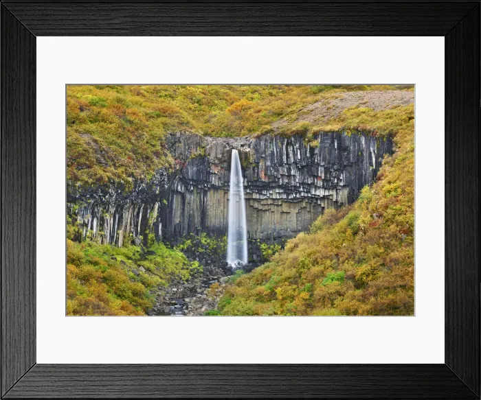Framed Print : Waterfall Svartifoss with basalt rocks - Iceland, Eastern Region, Skaftafell Framed Print : Waterfall Svartifoss with basalt rocks - Iceland, Eastern Region, Skaftafell