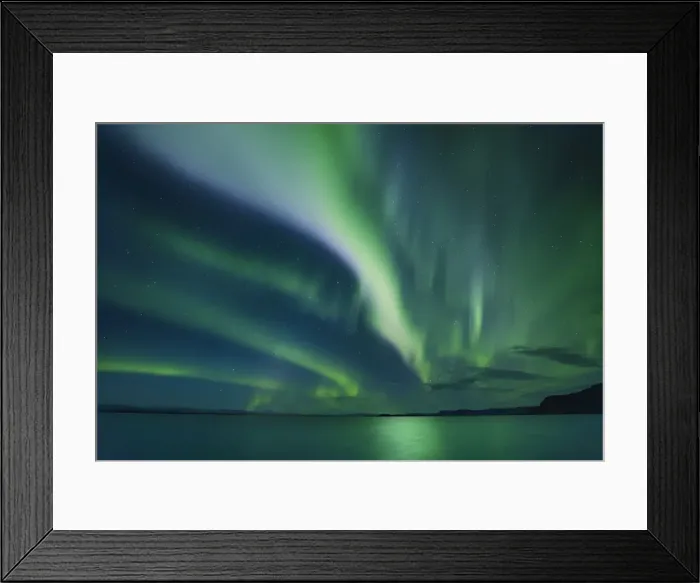 Framed Print : Polar light (Aurora Borealis) at ocean - Iceland, Western Region, Snaefellsness, Bogarnes Framed Print : Polar light (Aurora Borealis) at ocean - Iceland, Western Region, Snaefellsness, Bogarnes