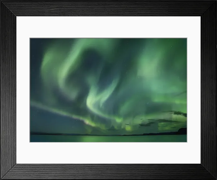 Framed Print : Polar light (Aurora Borealis) at ocean - Iceland, Western Region, Snaefellsness, Bogarnes Framed Print : Polar light (Aurora Borealis) at ocean - Iceland, Western Region, Snaefellsness, Bogarnes