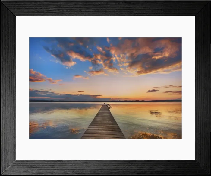 Framed Print : Boardwalk at lake - Germany, Bavaria, Upper Bavaria, Starnberg Framed Print : Boardwalk at lake - Germany, Bavaria, Upper Bavaria, Starnberg