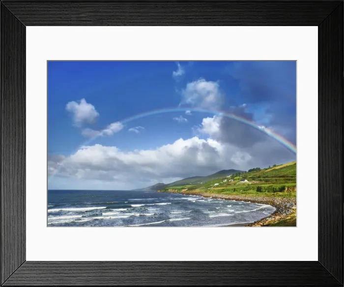Framed Print : Ocean coast with rainbow - Ireland, Kerry, Dingle Peninsula, Inch, Inch Strand Framed Print : Ocean coast with rainbow - Ireland, Kerry, Dingle Peninsula, Inch, Inch Strand