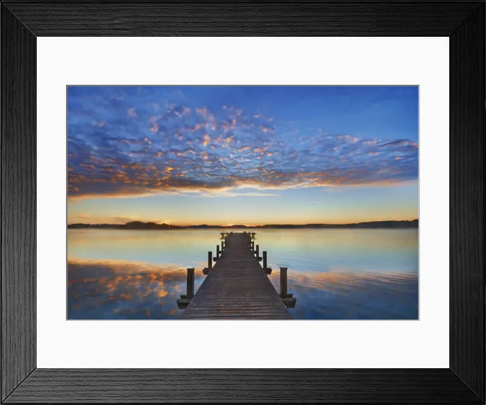 Framed Print : Boardwalk at lake - Germany, Bavaria, Upper Bavaria, Starnberg Framed Print : Boardwalk at lake - Germany, Bavaria, Upper Bavaria, Starnberg