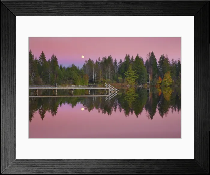 Framed Print : Sunset impression at full moon - Germany, Bavaria, Upper Bavaria, Bad Tolz-Wolfratshausen Framed Print : Sunset impression at full moon - Germany, Bavaria, Upper Bavaria, Bad Tolz-Wolfratshausen