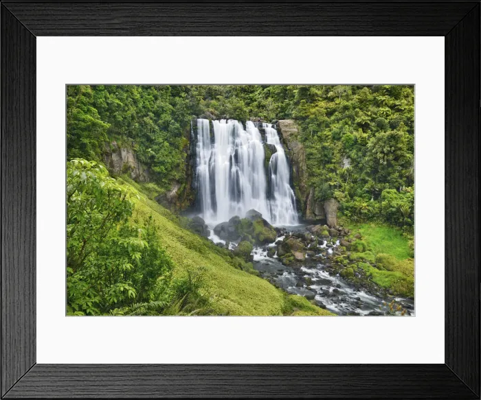 Framed Print : Waterfall - New Zealand, North Island, Waikato, Waitomo, Marokopa Falls Framed Print : Waterfall - New Zealand, North Island, Waikato, Waitomo, Marokopa Falls