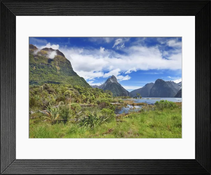 Framed Print : Fjord landscape at Mitre Peak - New Zealand, South Island, Southland Framed Print : Fjord landscape at Mitre Peak - New Zealand, South Island, Southland