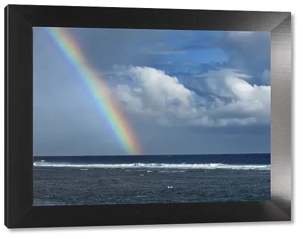 Ocean impression with rainbow - France, Reunion, Saint-Pierre