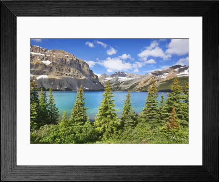 Framed Print : Mountain landscape with Crowfoot Mountain at Bow Lake - Canada, Alberta Framed Print : Mountain landscape with Crowfoot Mountain at Bow Lake - Canada, Alberta