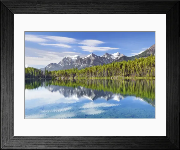 Framed Print : Mountain landscape at Herbert Lake - Canada, Alberta, Banff National Park Framed Print : Mountain landscape at Herbert Lake - Canada, Alberta, Banff National Park