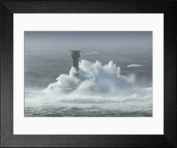 Framed Print : Large waves crashing over Longships Lighthouse, Lands End, Cornwall, England, UK Framed Print : Large waves crashing over Longships Lighthouse, Lands End, Cornwall, England, UK
