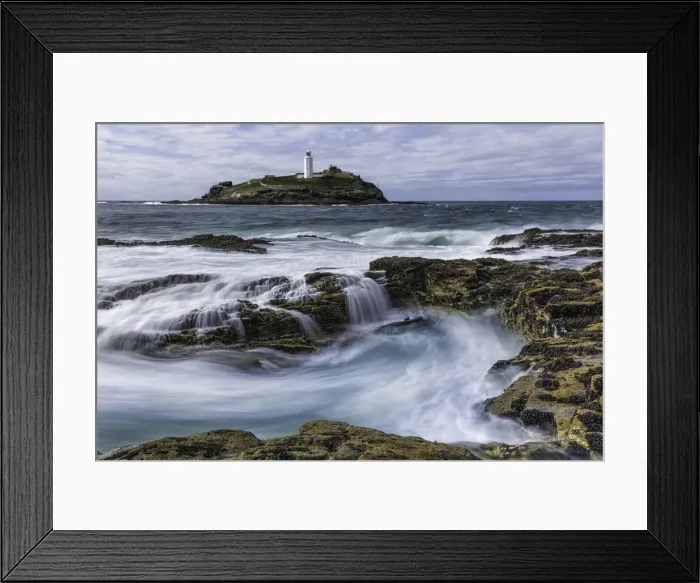 Framed Print : Godrevy Lighthouse, St, Ives Bay, Cornwall, England, UK Framed Print : Godrevy Lighthouse, St, Ives Bay, Cornwall, England, UK