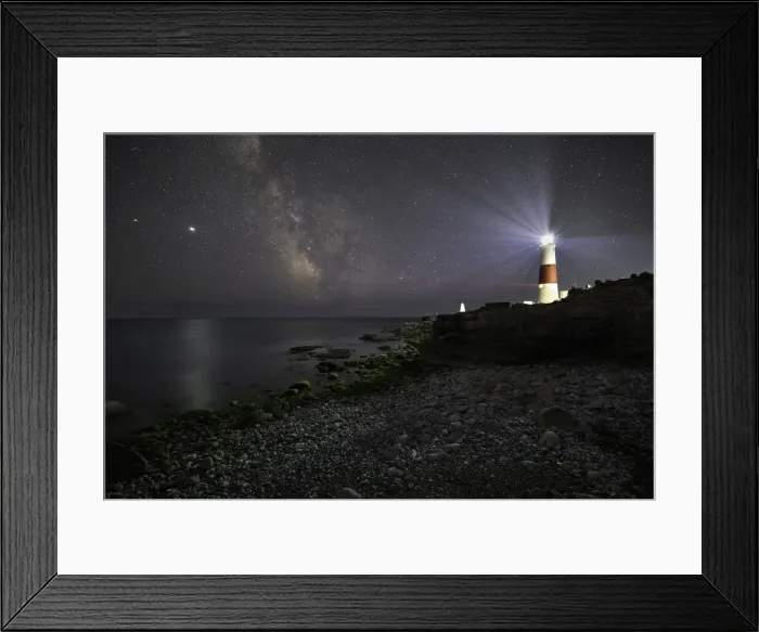 Framed Print : Portland Bill Lighthouse at night with the Milky Way, Isle of Portland Framed Print : Portland Bill Lighthouse at night with the Milky Way, Isle of Portland