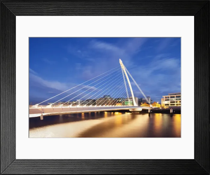Framed Print : Samuel Beckett Bridge over River Liffey at night, Docklands, Dublin, Republic of Ireland Framed Print : Samuel Beckett Bridge over River Liffey at night, Docklands, Dublin, Republic of Ireland