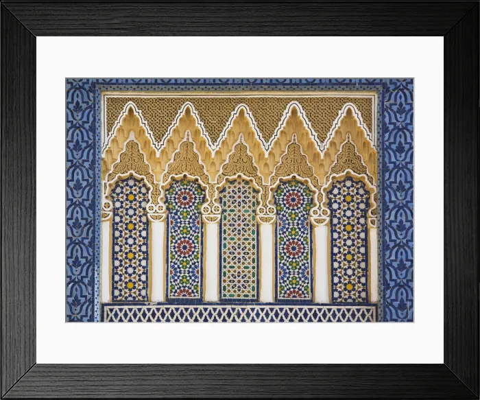 Framed Print : Ornate detail with coloured tiles, Royal Palace, Fez-el-Jedid, Fez (Fes), Morocco Framed Print : Ornate detail with coloured tiles, Royal Palace, Fez-el-Jedid, Fez (Fes), Morocco