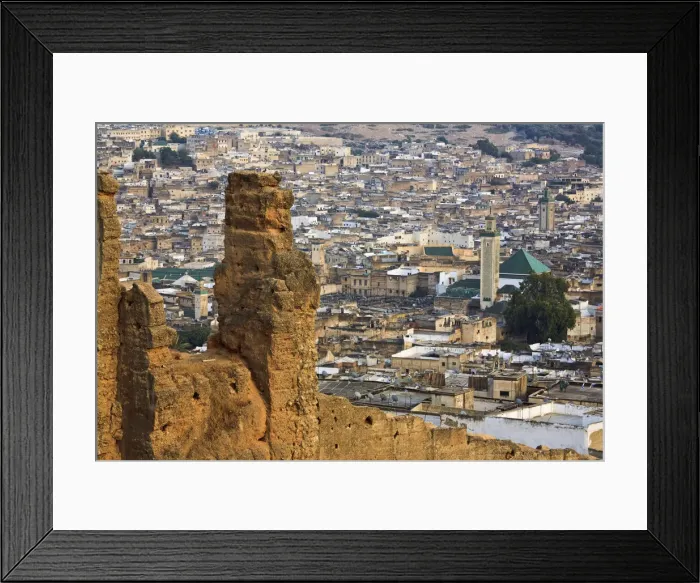 Framed Print : Elevated view over the Medina, Fez, Morocco, Africa Framed Print : Elevated view over the Medina, Fez, Morocco, Africa