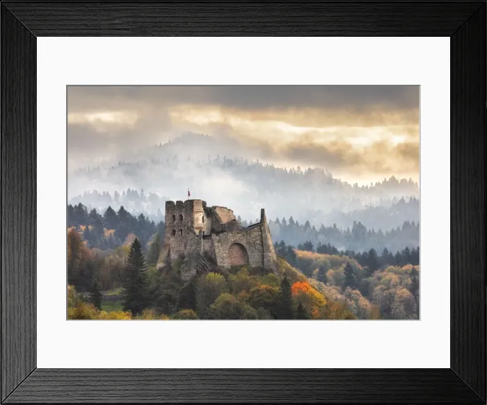 Framed Print : Czorsztyn Castle in autumn, Lake Czorsztyn, Poland