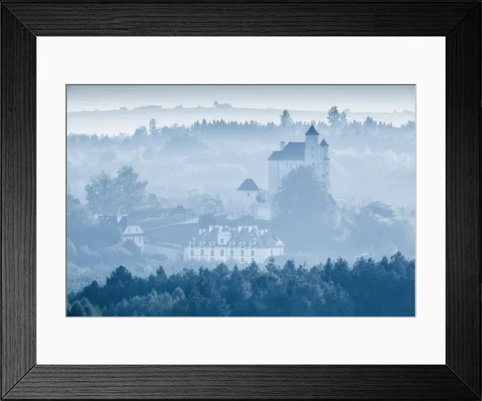 Framed Print : Bobolice Castle in the mist in Poland Framed Print : Bobolice Castle in the mist in Poland