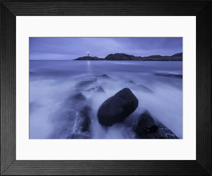 Framed Print : Ardnamurchan Lighthouse at night, Ardnamurchan Pensinsular, Scotland, UK