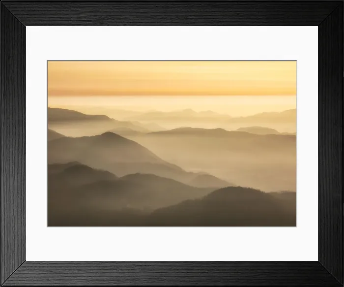 Framed Print : Sunrise from Krvavec looking towards Koroska hills, Slovenia Framed Print : Sunrise from Krvavec looking towards Koroska hills, Slovenia