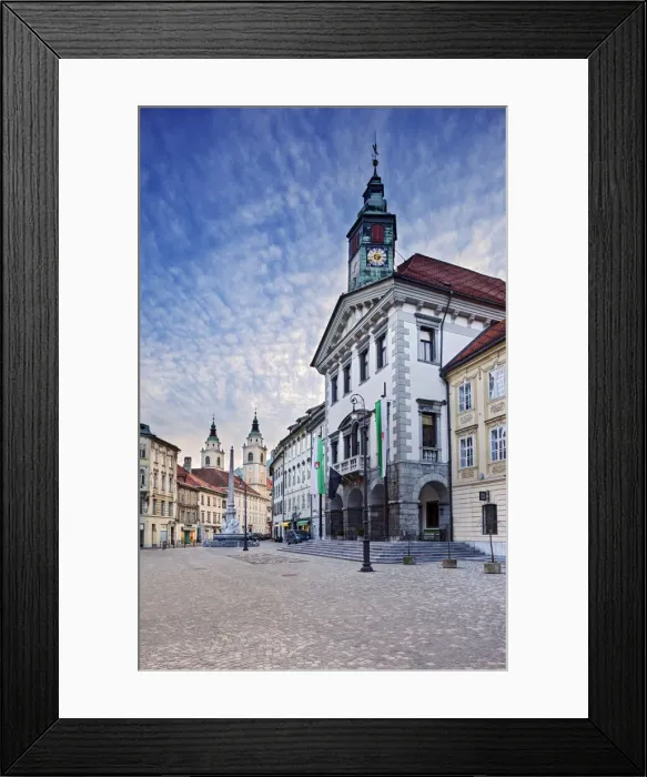 Framed Print : Town Hall Square, Ljubljana, Slovenia