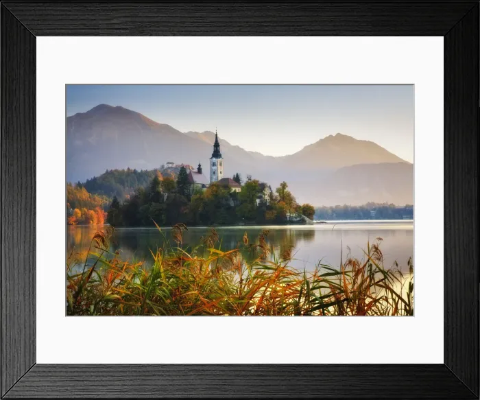 Framed Print : Lake Bled and Bled Island at dawn, Bled, Gorenjska, Slovenia Framed Print : Lake Bled and Bled Island at dawn, Bled, Gorenjska, Slovenia