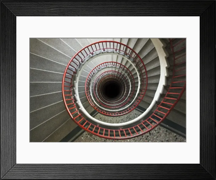 Framed Print : Spiral Staircase in the Neboticnik building Ljubljana, Slovenia