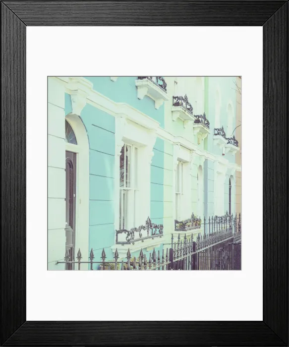 Framed Print : Street of colourful houses, Kentish Town, London, England, UK Framed Print : Street of colourful houses, Kentish Town, London, England, UK