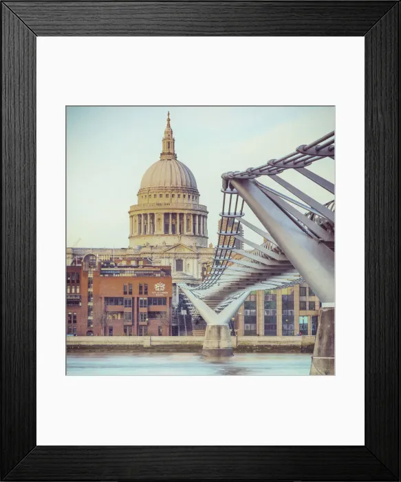 Framed Print : St. Pauls Cathedral & Millennium bridge, London, England, UK Framed Print : St. Pauls Cathedral & Millennium bridge, London, England, UK