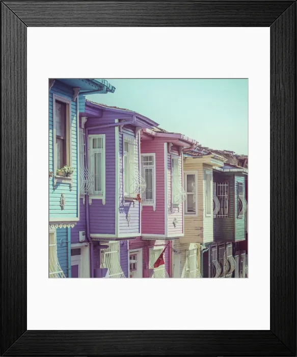Framed Print : Colourful Ottomon era houses, Balat, Istanbul, Turkey Framed Print : Colourful Ottomon era houses, Balat, Istanbul, Turkey