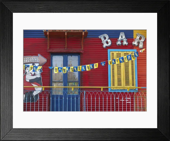 Framed Print : A colorful bar in the Caminito de La Boca, Buenos Aires, Argentina Framed Print : A colorful bar in the Caminito de La Boca, Buenos Aires, Argentina